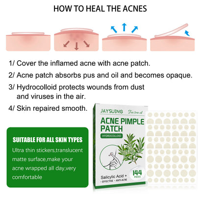 Jaysuing Waterproof Invisible Acne Patch Lighten Acne Acne Print Moisturizing Repair Clear Patch