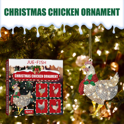 Jue-Fish Christmas Scarf Chicken Pendant Set, Decorated Chicken Pendant For Home Holiday Party Christmas Tree Atmosphere