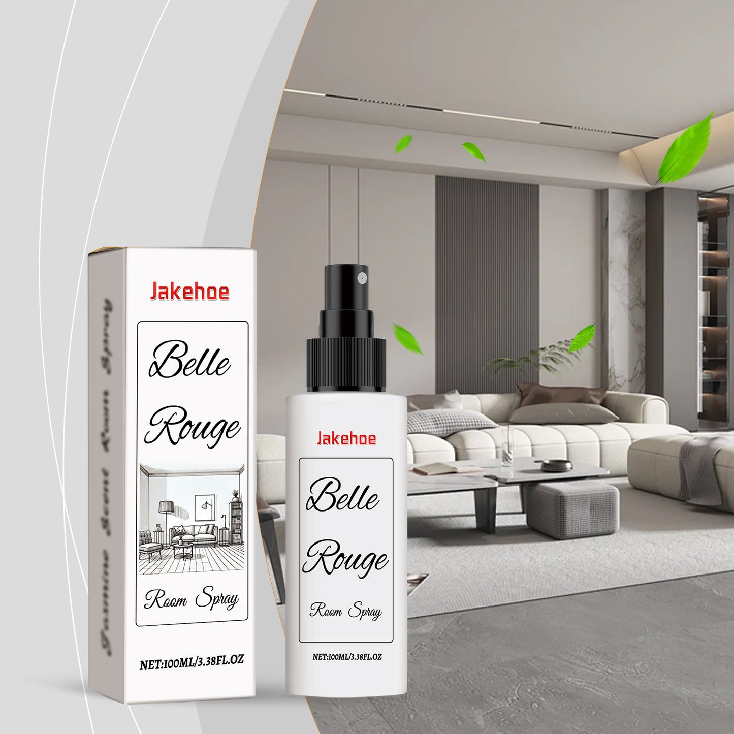 Jakehoe Jasmine Fragrance Indoor Spray, Indoor Living Room Bathroom Lasting Fragrance Purifying Air Spray
