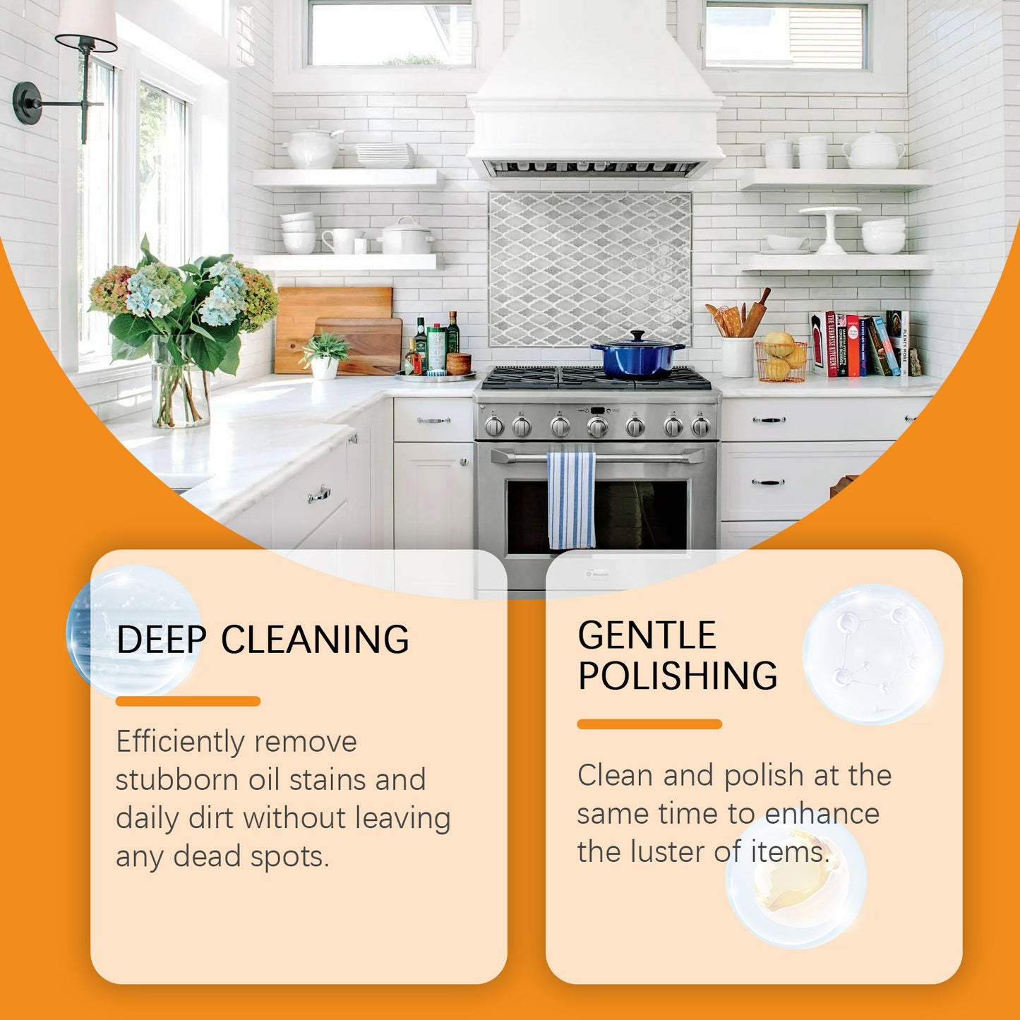 Multi-Purpose Cleaning Cream, Kitchen Stove To Remove Stains And Oil Stains Polishing Surface Multi-Purpose Cleaner