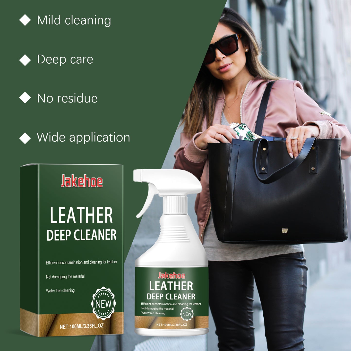 Jakehoe Leather Care Cleaner Sofa Seat Leather Upholstery Cleaning Refurbishment Maintenance Polishing Cleaner