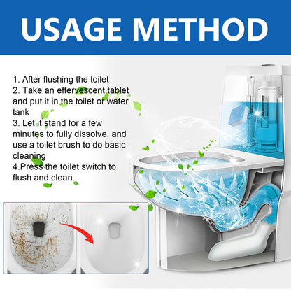 Toilet Effervescent Tablet, Toilet Decontamination Cleaning Urine Stains Deodorant Keep Fragrant Clean Toilet Effervescent Tablet