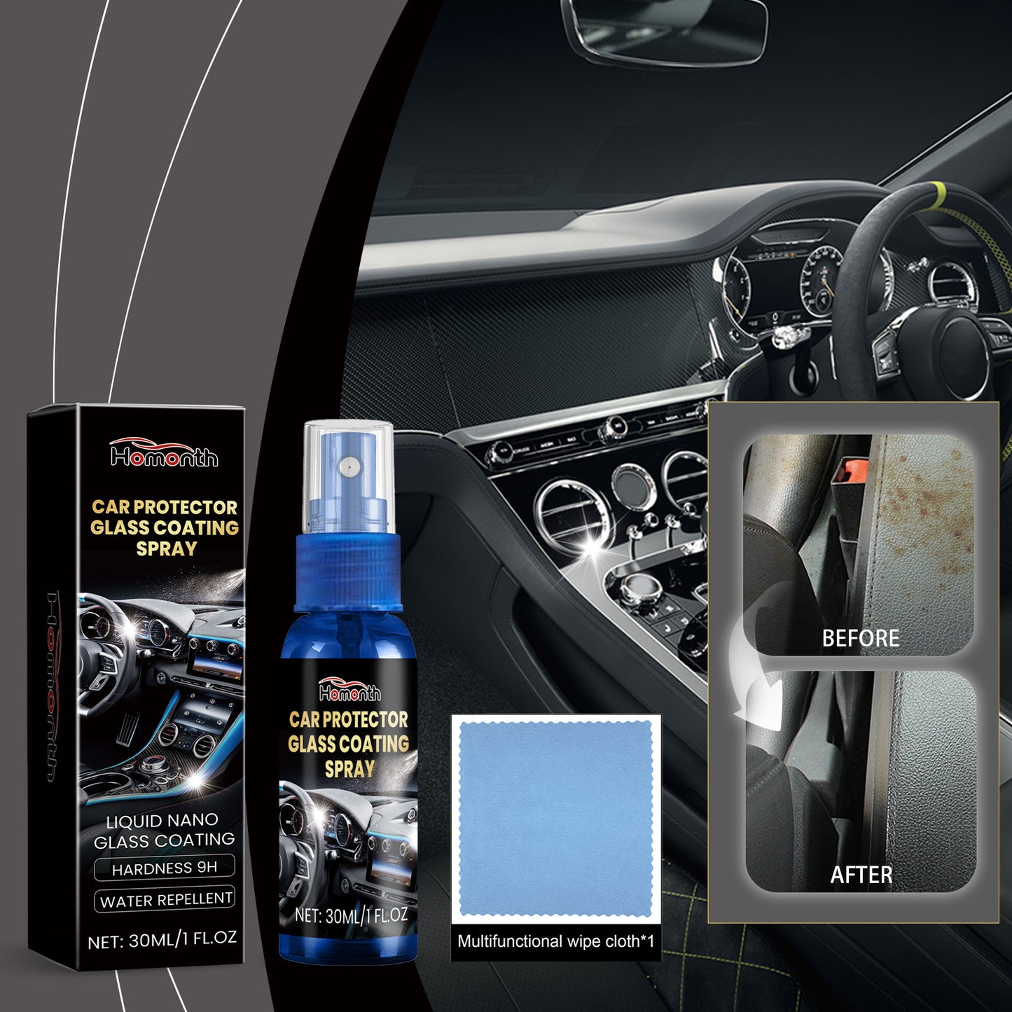 Automotive Interior Repair Fluid, Automotive Interior Multi-Functional Cleaning Instrument Table Decontamination Renovation Repair