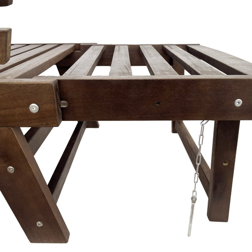 Outdoor Adjustable Patio Wooden Daybed Sofa Chaise Lounge with