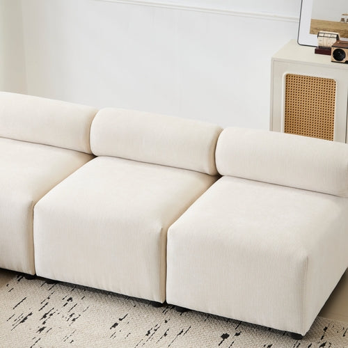 Modular Chenille Sectional Sofa – Modern Curved Upholstered Couch for