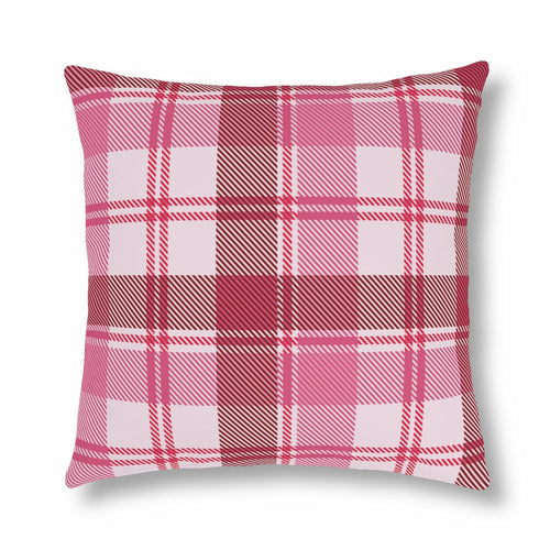 Decorative Indoor/outdoor Pillow - Pink and White Plaid
