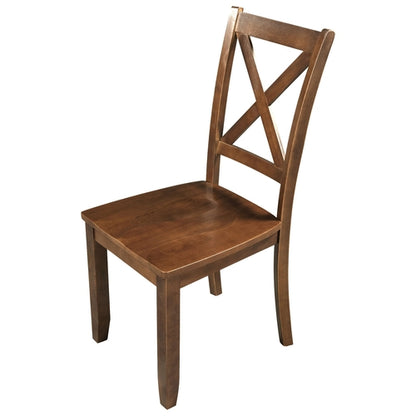 3-Piece Wood Drop Leaf Breakfast Nook Dining Table Set with 2 X-back