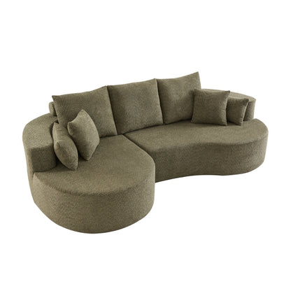106" Curved Boucle Cloud Sectional Sofa with Chaise Lounge – 2-Piece