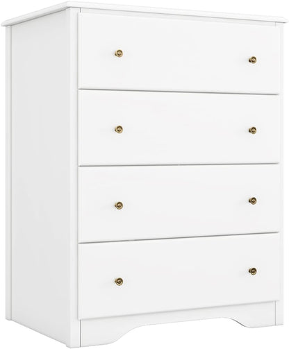 White Dresser With Four Drawers Modern Bedroom Storage