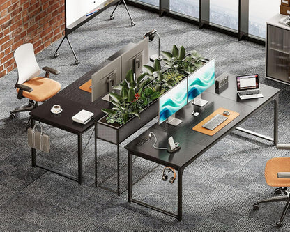 71 Inch Computer Desk with USB Ports, Large Office Desk, Long Study