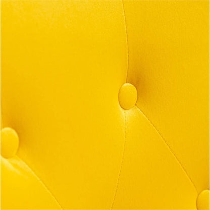 Yellow Velvet Tufted Accent Chair Compact Size Living Room