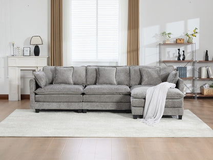 Cloud Sofa Modern Sectional Couch, Double Layer Upholstered Chenille
