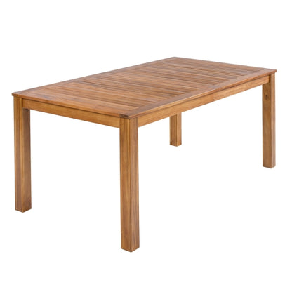 Patio 5pcs Wooden Dining Table Set, Outdoor 67''L Rectangular Table