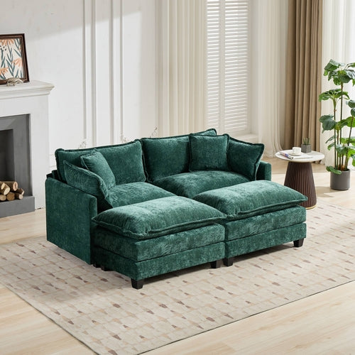 Cloud Sofa Modern Sectional Couch, Comfy Double Layer Upholstered Seat