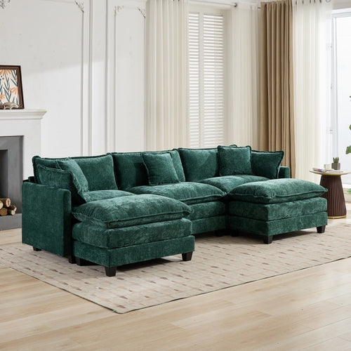 Cloud Sofa Modern Sectional Couch, Comfy Double Layer Upholstered Seat