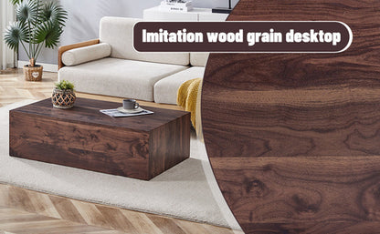 Modern Coffee Table – 39.3" Rectangular Accent Table with Textured