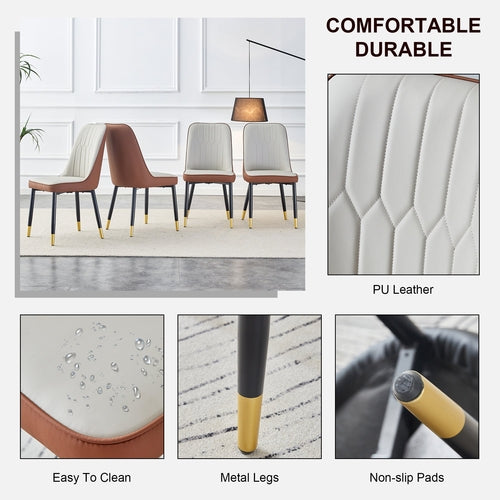 Modern Dining Chairs Set of 4 – PU Leather Upholstered Chairs with