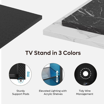 LED Tall TV Stand, Entertainment Center for 55/60/65 Inch TV, Gaming