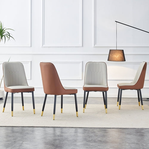 Modern Dining Chairs Set of 4 – PU Leather Upholstered Chairs with