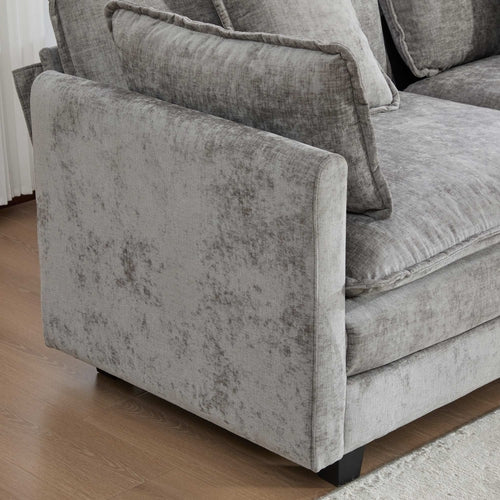 Cloud Sofa Modern Sectional Couch, Double Layer Upholstered Chenille