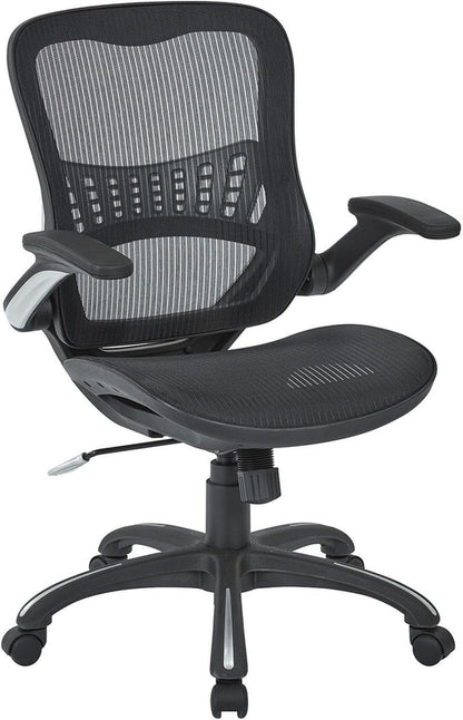 Office Star Ventilated Desk Chair With Breathable Mesh Seat Back Black