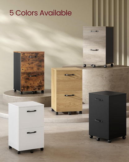 Straw Yellow 2 Drawer Rolling File Cabinet Printer Stand