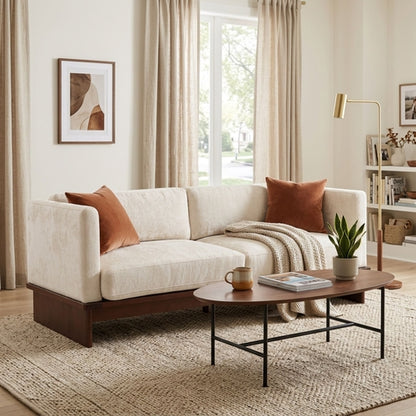 77" Modern Boucle Sofa – 3-Seater Upholstered Couch with Solid Wood