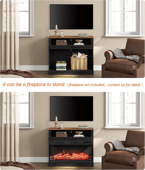 Two In One 100 Inch TV Stand Farmhouse Entertainment Center Dark