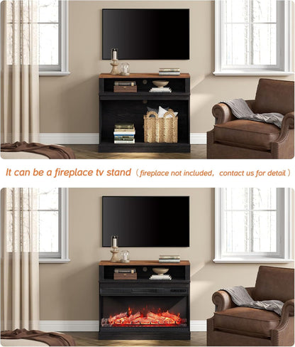 Two In One 100 Inch TV Stand Farmhouse Entertainment Center Dark