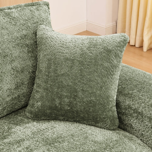 Modern Boucle L-Shaped Sectional Sofa with Two Moveable Ottomans,