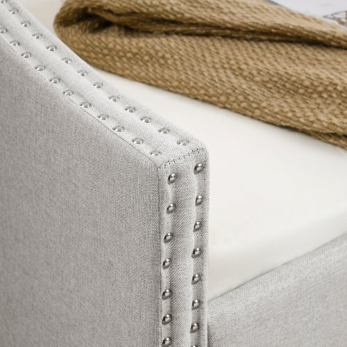 The Double Sofa Bed Has A Double Roller Upholstered Tufted Sofa Bed
