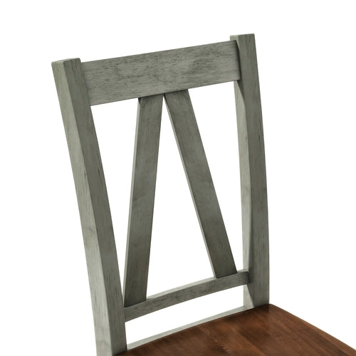 6-Piece Wood Dining Table Set with Long Bench and 4 Dining Chairs,