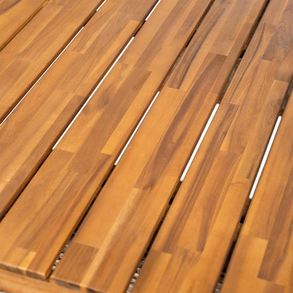 Outdoor Acacia Wood Dining Table, Teak Finish with Wicker