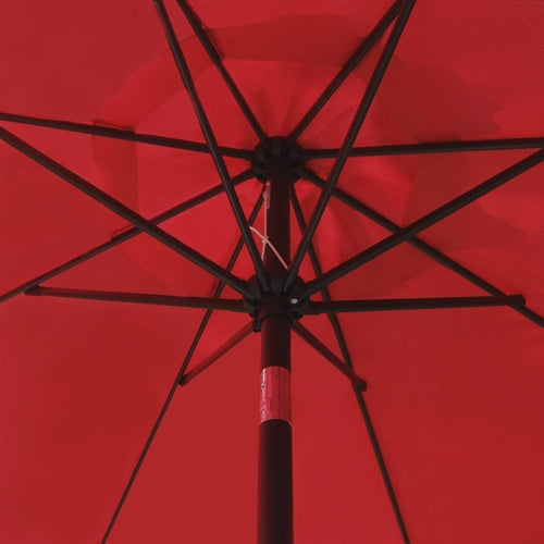 9' Patio Umbrella Outdoor Table Umbrella with 8 Sturdy Ribs (Red)