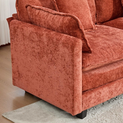 Cloud Sofa Modern Sectional Couch, Double Layer Upholstered Chenille