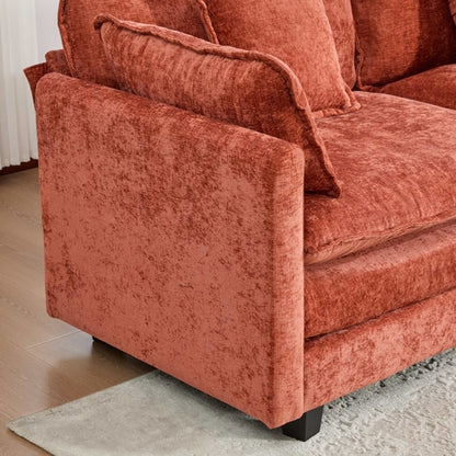 Cloud Sofa Modern Sectional Couch, Double Layer Upholstered Chenille