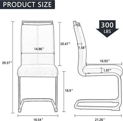 Black Dining Chairs 4 Pack With Faux Leather Seats
