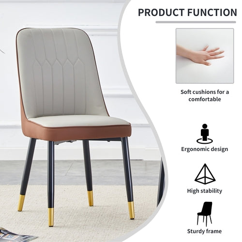 Modern Dining Chairs Set of 4 – PU Leather Upholstered Chairs with