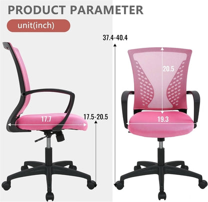 Pink Ergonomic Gaming Chair With Lumbar Support 360 Swivel