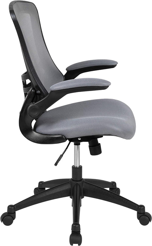 Kelista Dark Gray Mesh Mid Back Office Chair For Desk