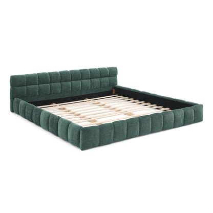 Upholstered Bed Frame with Thick Chenille Fabric, Grounded Platform