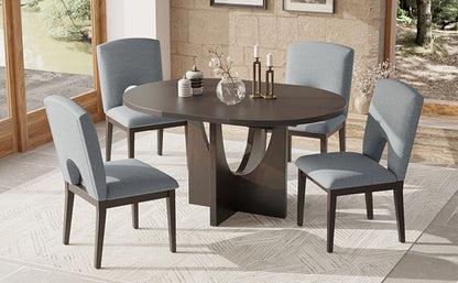 Modern 5-Piece Extendable Round Dining Table Set with 16.2inch
