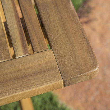 5-Piece Acacia Wood Foldable Outdoor Patio Dining Set