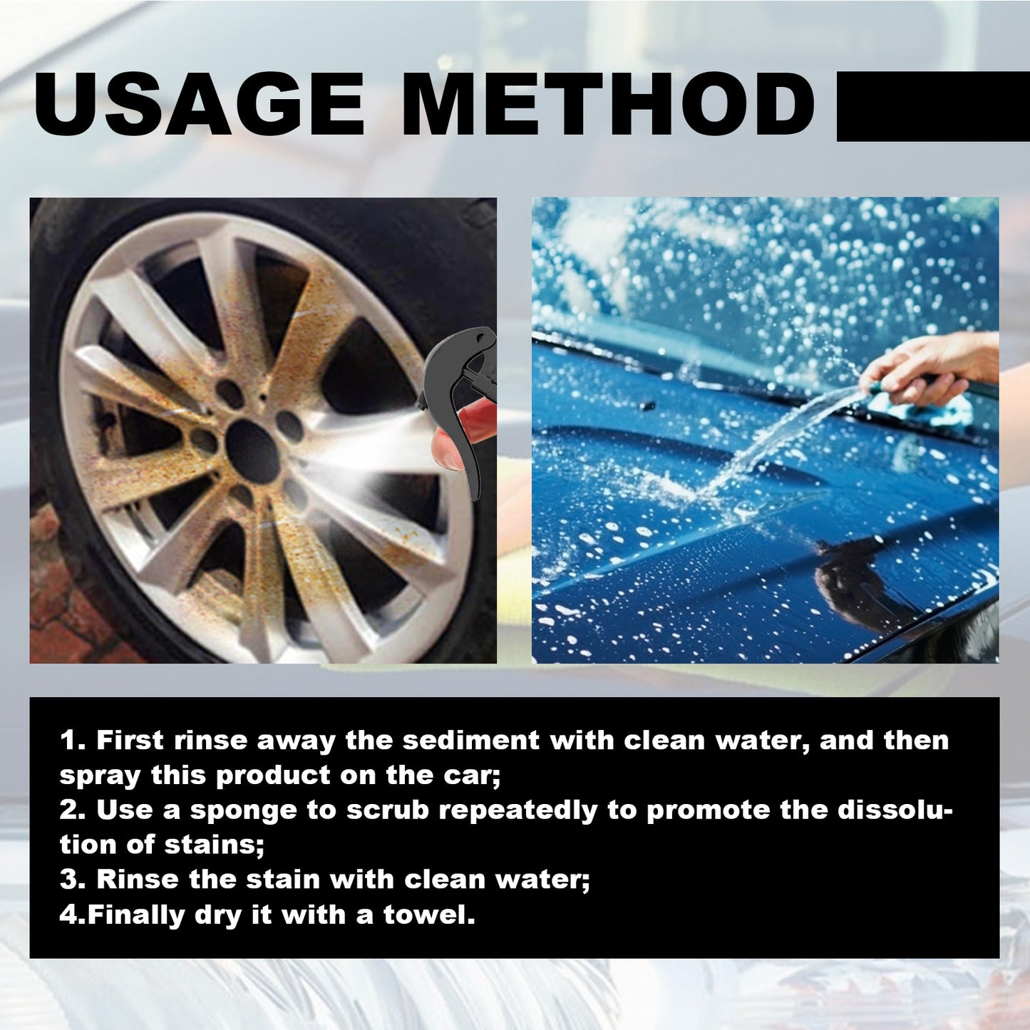 Iron Powder Remover, Car Cleaning Refurbished Rust Removing Rust Lighten The Paint Maintenance Polishes