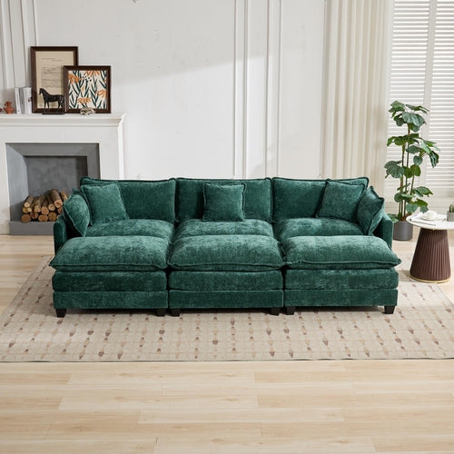 Cloud Sofa Modern Sectional Couch, Comfy Double Layer Upholstered Seat