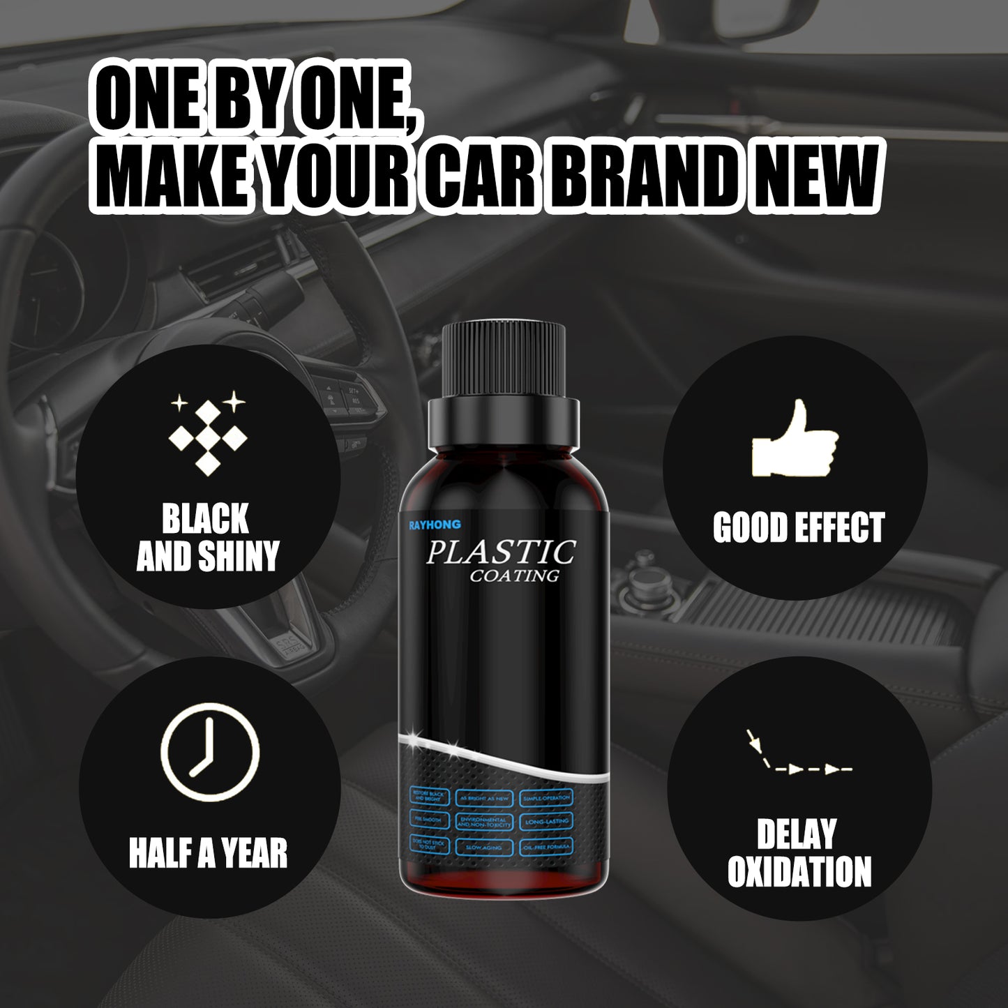 Automotive Plastic Refurbished Interior Dust-Proof Polishing Plastic Instrument Panel Waxy Leather Refurbishing Agent