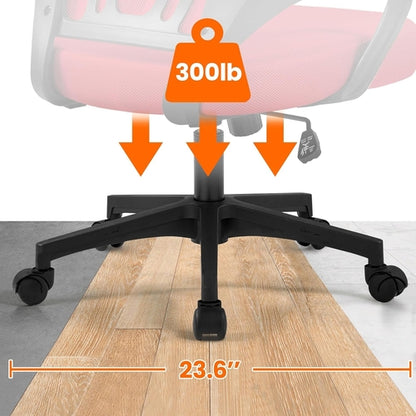 Ergonomic Red Mesh Office Chair With Lumbar Support