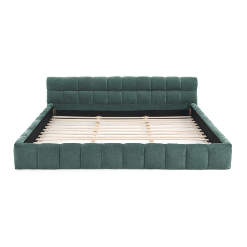 Upholstered Bed Frame with Thick Chenille Fabric, Grounded Platform