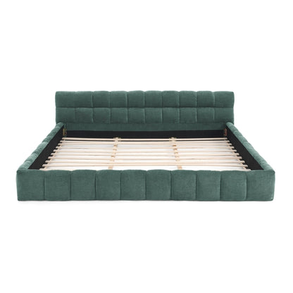 Upholstered Bed Frame with Thick Chenille Fabric, Grounded Platform