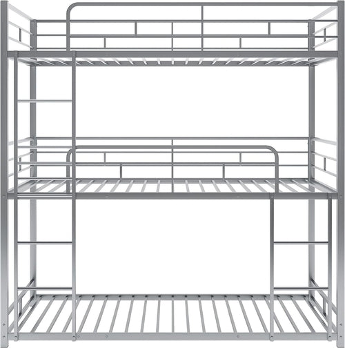 Black Triple Metal Bunk Bed Twin XL Full Queen Sizes